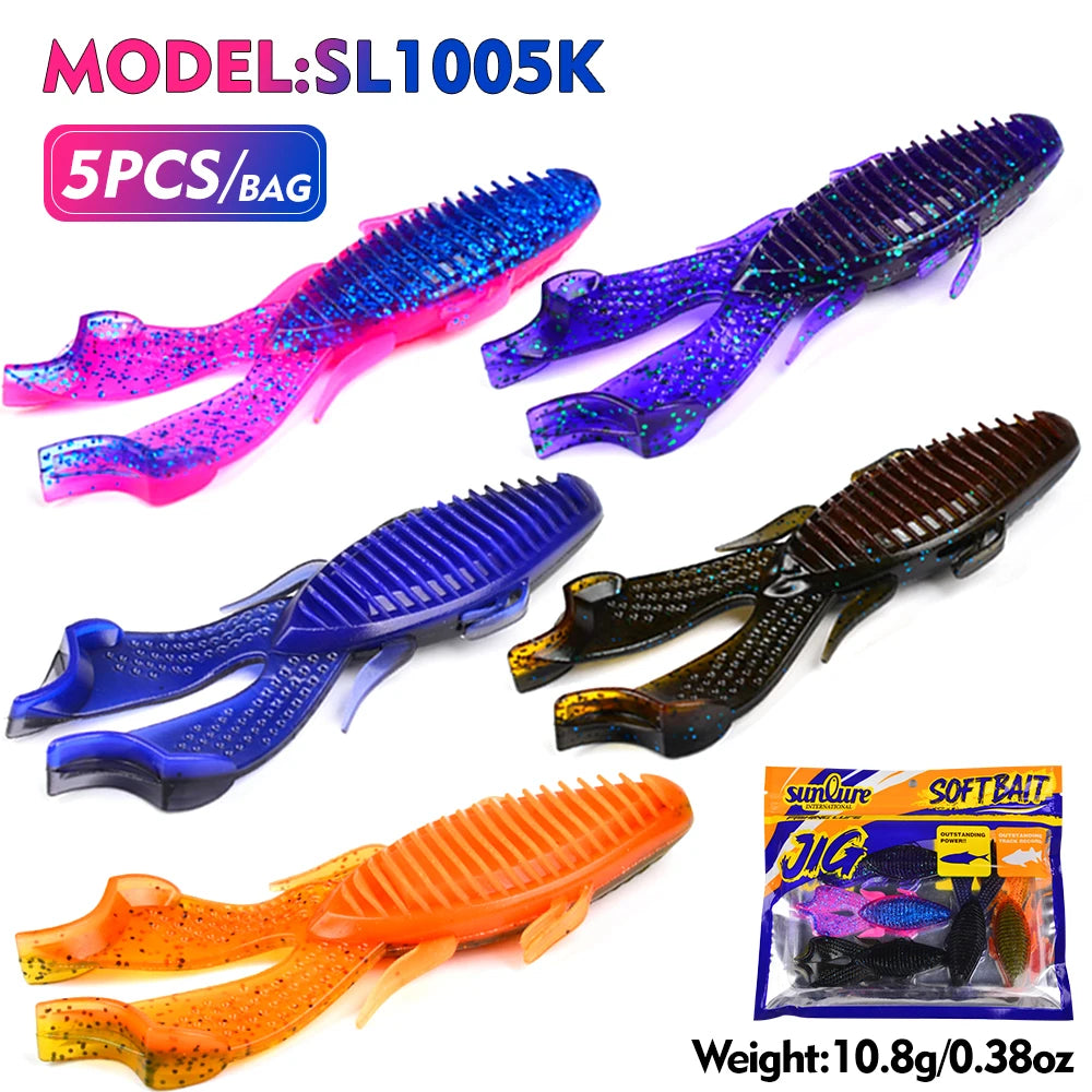Sunlure Soft Plastic Fishing Frog Lure 5PCS.