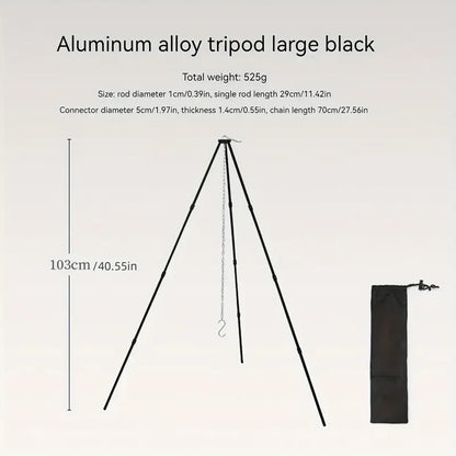 Camp fire Tripod Compact and Lightweight Easy Carrying.