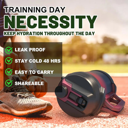 128oz Insulated Stainless Steel Sports Water Jug, Triple Wall Vacuum Keeps Cold 48 Hrs, Sweat Proof for Gym Hiking Camping.