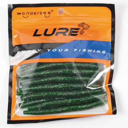 10pcs pack Silicone Worm Lure 10cm Artificial Bait Senko Slow Sinking Worm.