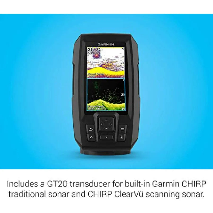 Garmin Striker Vivid 4cv Bundle with Transducer and Protective Cover 4-inch Color Fishfinder.