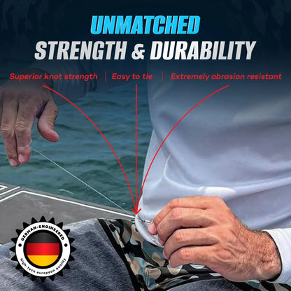 Saltwater Leader Line, Clear Monofilament Fishing Line, High‑Strength 60 lb Test, 25 yd Wrist Spool.