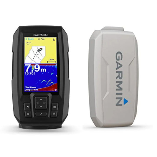 Garmin Striker Plus 4 with Dual-Beam Transducer and Protective Cover 4.3 LED Display.