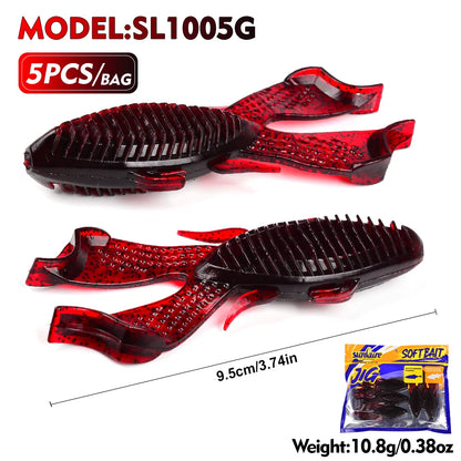 Sunlure Soft Plastic Fishing Frog Lure 5PCS.