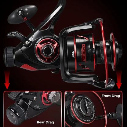 KastKing Sharky Baitfeeder III Spinning Reel 10+1 Shielded Stainless Steel BB Carbon Fiber Drag.