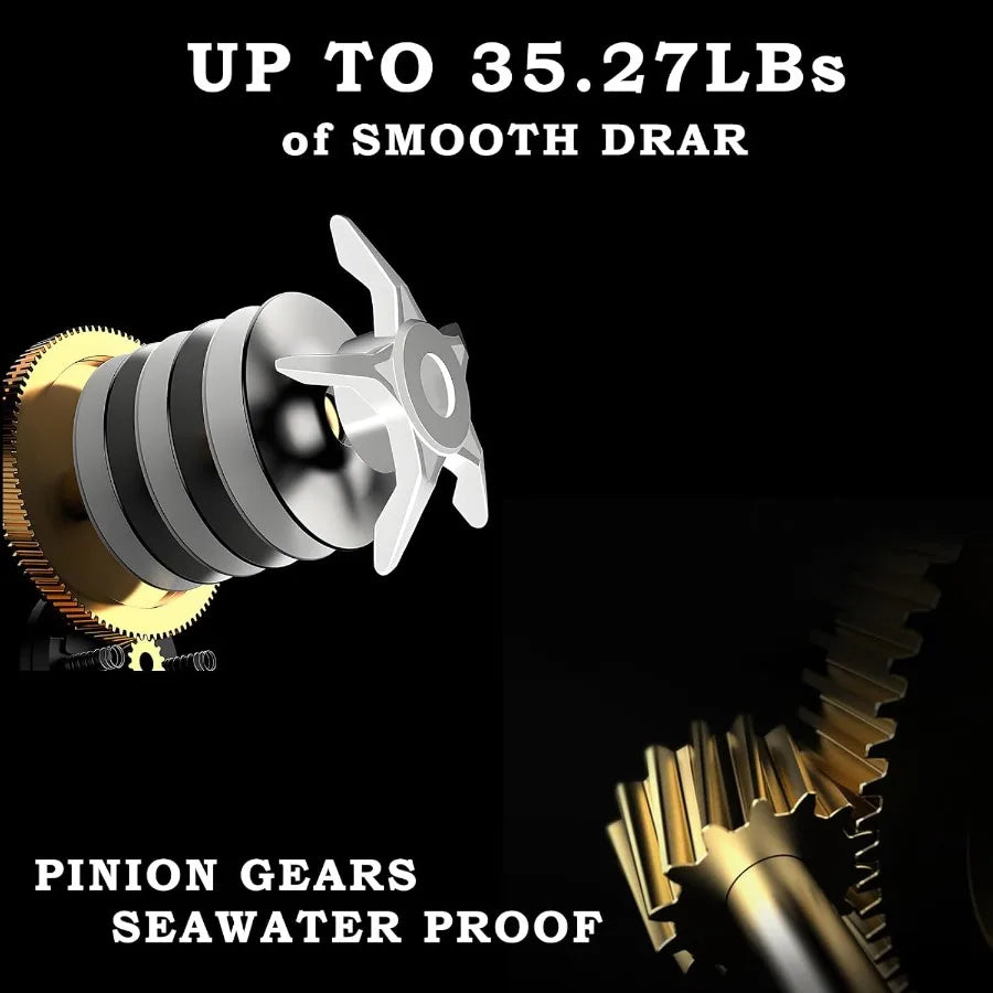 Baitcasting Fishing Reel with 35lbs Max Drag and Carbon Fiber Construction for Enhanced Durability featuring 9+1BB.