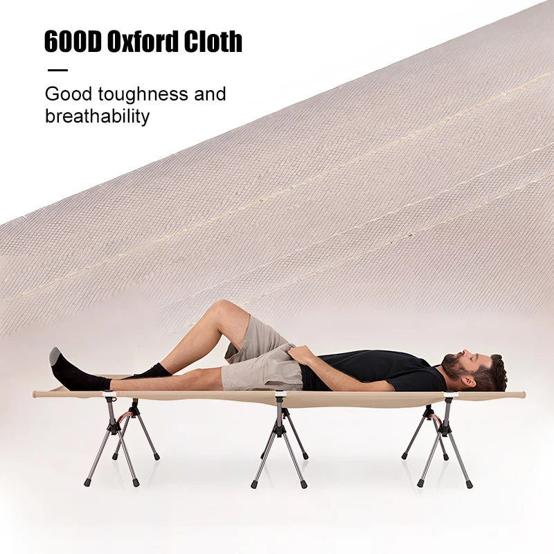 WESTTUNE Camping Cot with Leg Extenders Portable Folding Bed Ultralight Aluminum Alloy Sleeping cot,