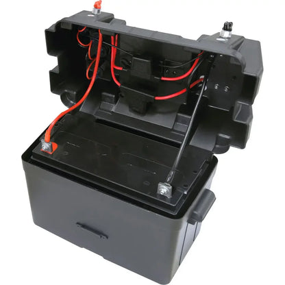 12-24V Battery Box with USB Charger and Voltmeter Portable Power Supply for Car, Marine, Camping.
