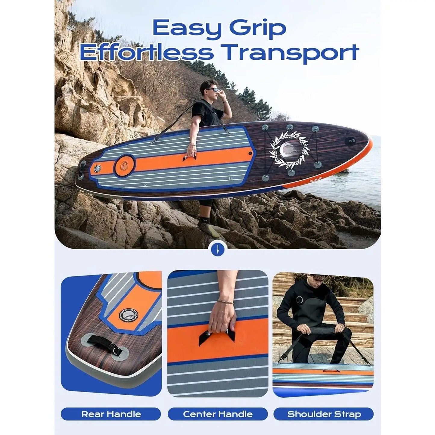 Extra Wide Inflatable Paddle Board, 11' x 34" x 6" Stand Up Paddle Board for Adults, SUP Accessories with Camera Mount.