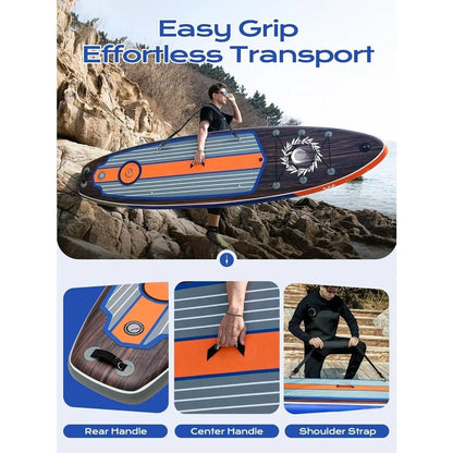 Extra Wide Inflatable Paddle Board, 11' x 34" x 6" Stand Up Paddle Board for Adults, SUP Accessories with Camera Mount.