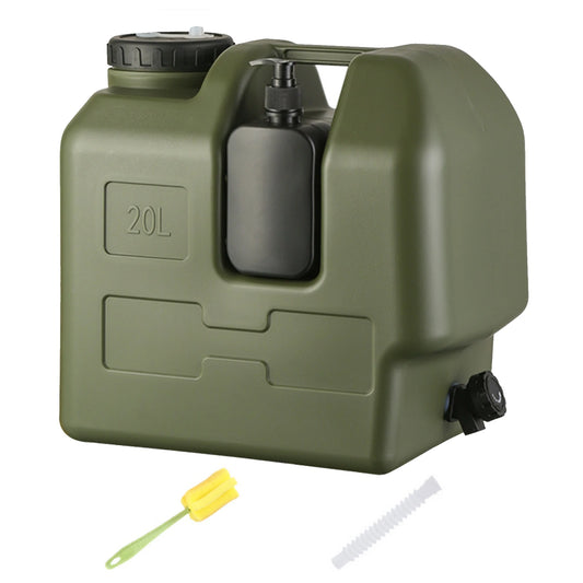 20L Camping Water Container Large Capacity Plastic Water Storage with Spigot & Hand Sanitizer Jar.