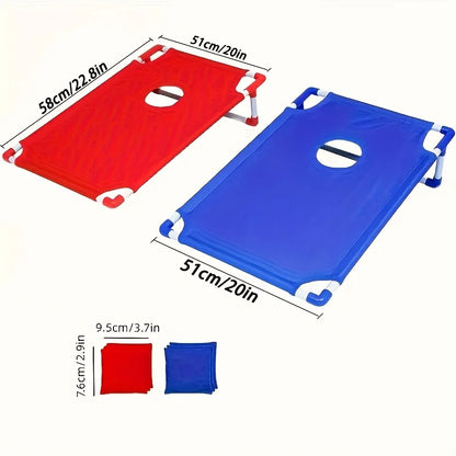 This portable corn hole set is a solid addition for outdoor activities like beach trips or camping, especially given its foldable design and lightweight build.