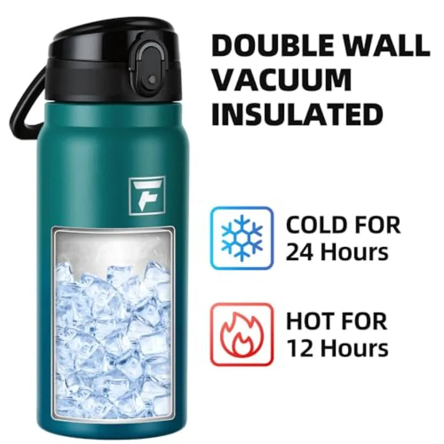 20 Oz Insulated Stainless Steel Water Bottle with Chug Lid Wide Mouth Leak-Proof BPA-Free.