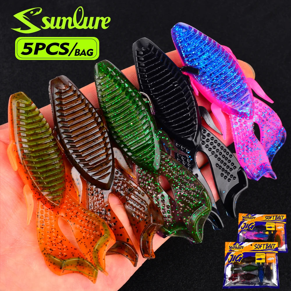 Sunlure Soft Plastic Fishing Frog Lure 5PCS.