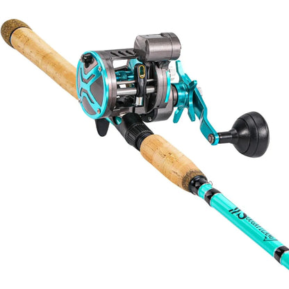 Inshore Fishing Rod Combo with Line Counter Fishing Reel Ideal for Catfish Salmon and Steelhead Perfect for Striper.