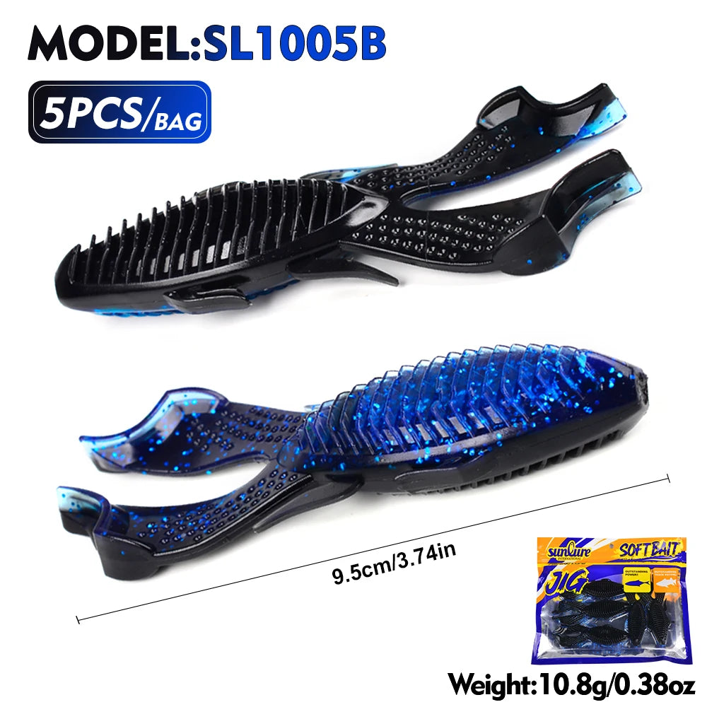 Sunlure Soft Plastic Fishing Frog Lure 5PCS.