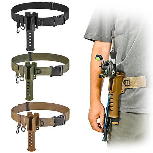 Fishing Waist Belt Rod Holder Adjustable Fishing Wading Belt Rod Holder Wader Fishing Waist Belt Fishing Gear Accessories.
