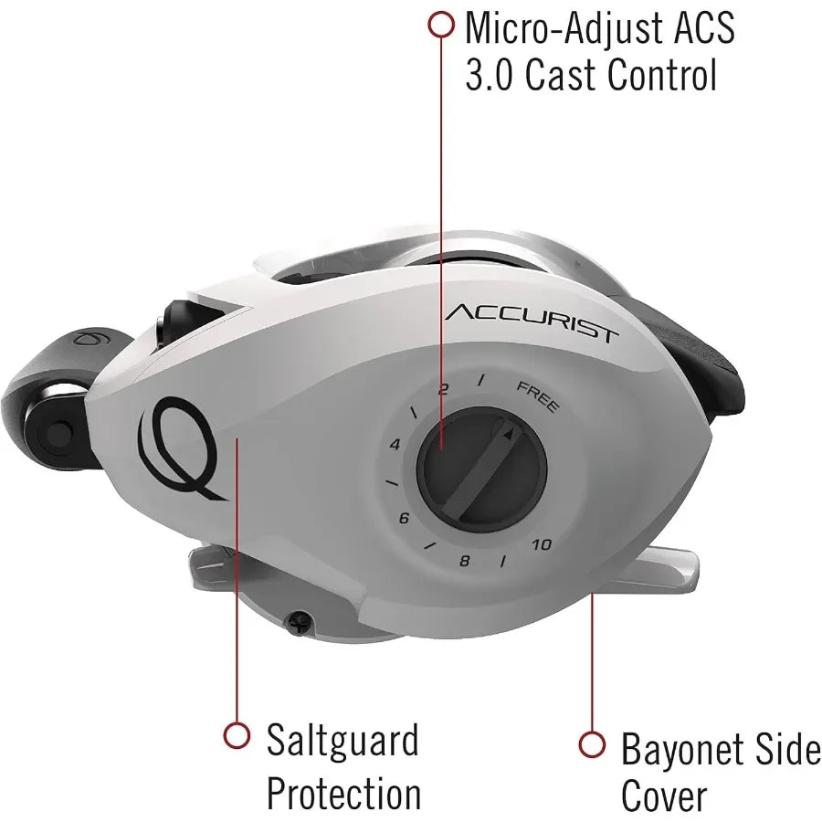 Accurist Baitcast Fishing Reel Size 100 Reel with Oversized NonSlip Handle Knobs.