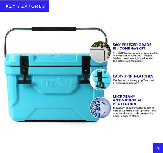 Durable Hard Ice Chest Cooler with Microban Protection.