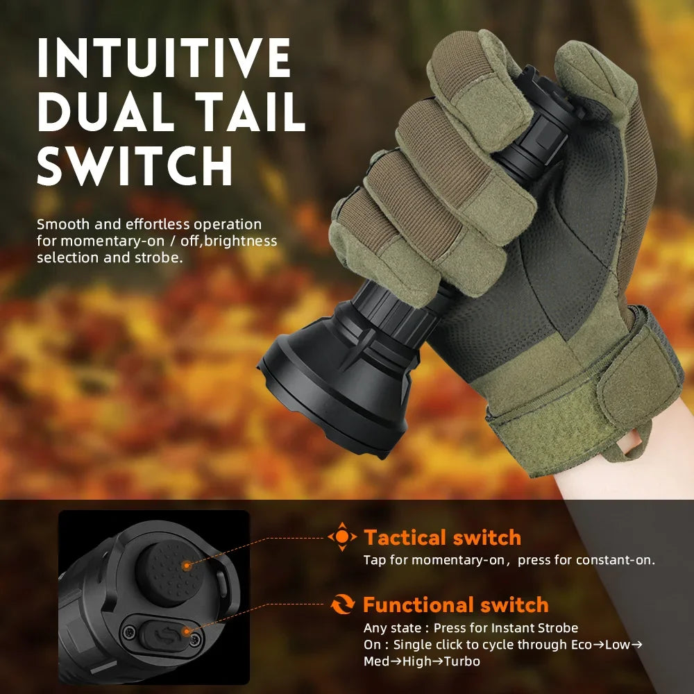 Sofirn SF26 2000lm SFT40 LED 6000K Tactical Flashlight Type-C Rechargeable.