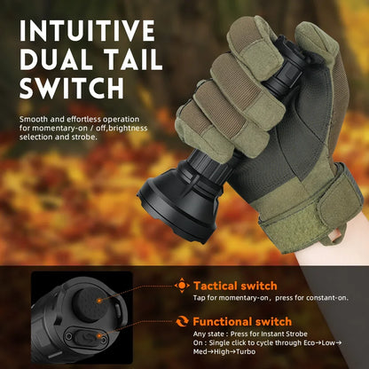 Sofirn SF26 2000lm SFT40 LED 6000K Tactical Flashlight Type-C Rechargeable.
