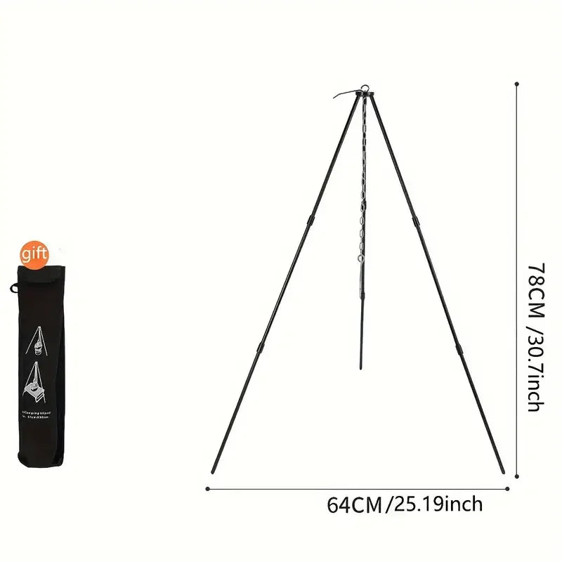 Camp fire Tripod Compact and Lightweight Easy Carrying.