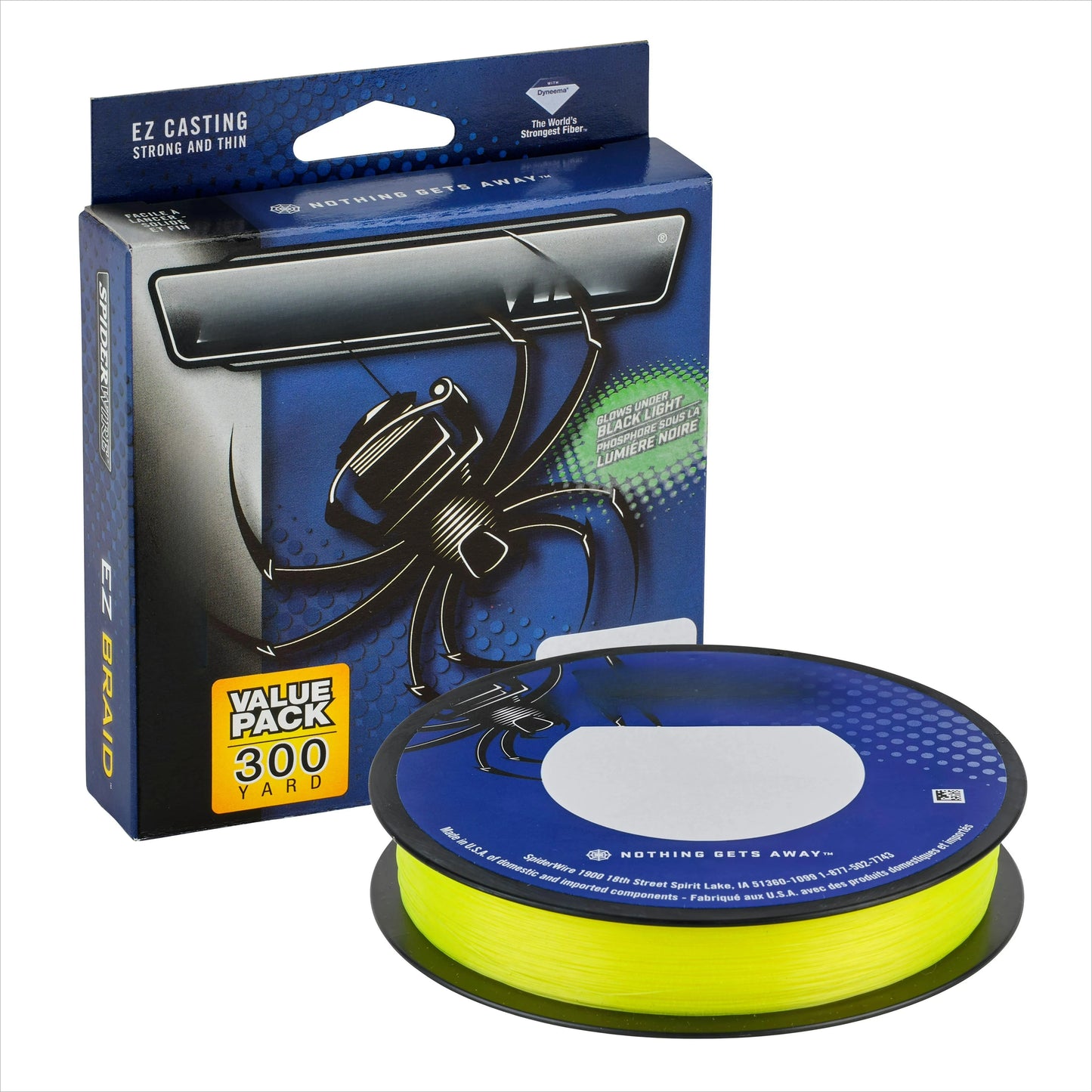Fishing Line, Hi-Vis Yellow, 10 lb Test Strength, 300 yd