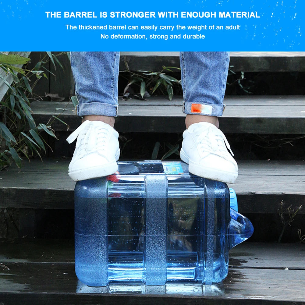Portable 7.5/10/15L Water Container with Faucet Self-Driving Tour Leakproof Camping Water Bucket Tank for Picnic Hiking.