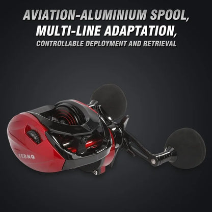 Baitcaster Reels with 6.4:1 Gear Ratio and 33 Lb Max Drag for Precision Casting in Freshwater and Saltwater.