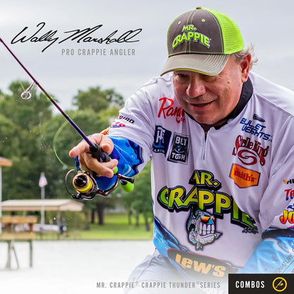 Crappie Thunder Spinning and Fishing Rod Combo, 2-Piece IM6 Graphite Blank, Right or Left-Hand