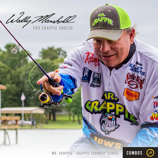Crappie Thunder Spinning and Fishing Rod Combo, 2-Piece IM6 Graphite Blank, Right or Left-Hand