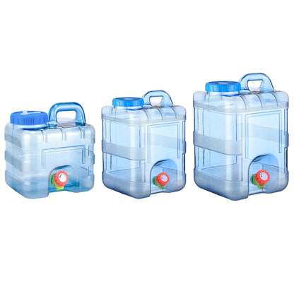 Portable 7.5/10/15L Water Container with Faucet Self-Driving Tour Leakproof Camping Water Bucket Tank for Picnic Hiking.