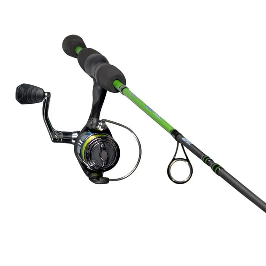 Crappie Thunder Spinning Reel and Fishing Rod Combo, 2Piece IM6 Graphite Blank, Right or LeftHand Retrieve,