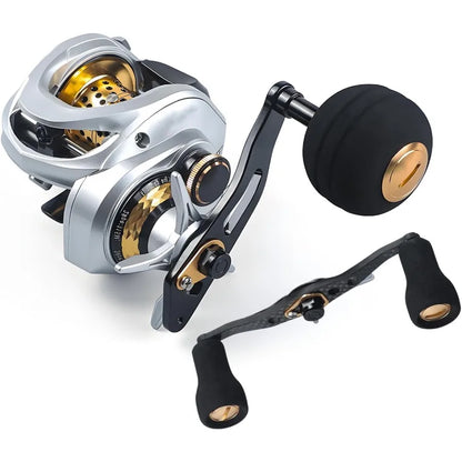 Baitcasting Fishing Reel with 35lbs Max Drag and Carbon Fiber Construction for Enhanced Durability featuring 9+1BB.