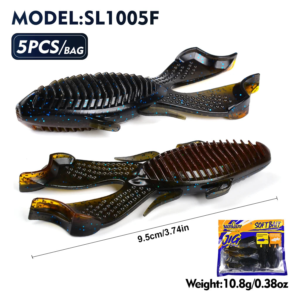 Sunlure Soft Plastic Fishing Frog Lure 5PCS.