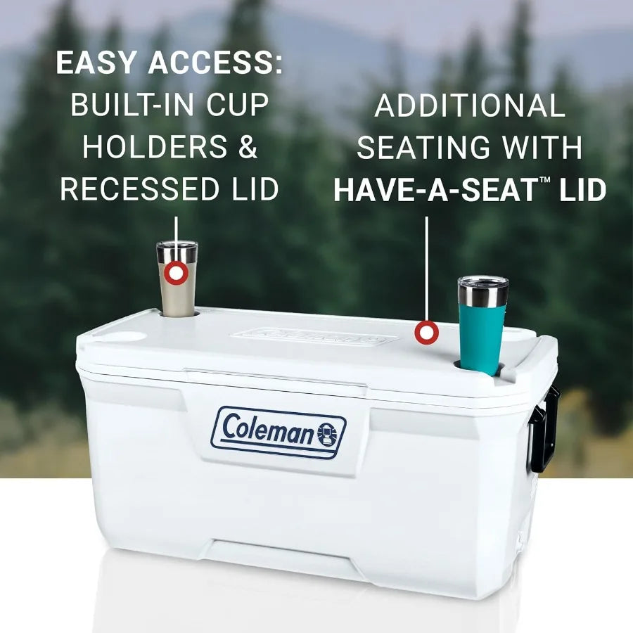 Marine Cooler with Fully Insulated UV Guard Lid Body Keeps Ice for 3+ Days Great for Boating Camping and Fishing.