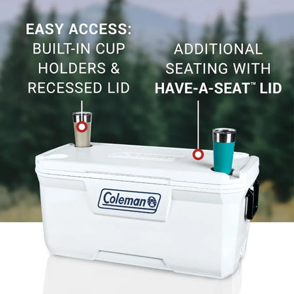Marine Cooler with Fully Insulated UV Guard Lid Body Keeps Ice for 3+ Days Great for Boating Camping and Fishing.