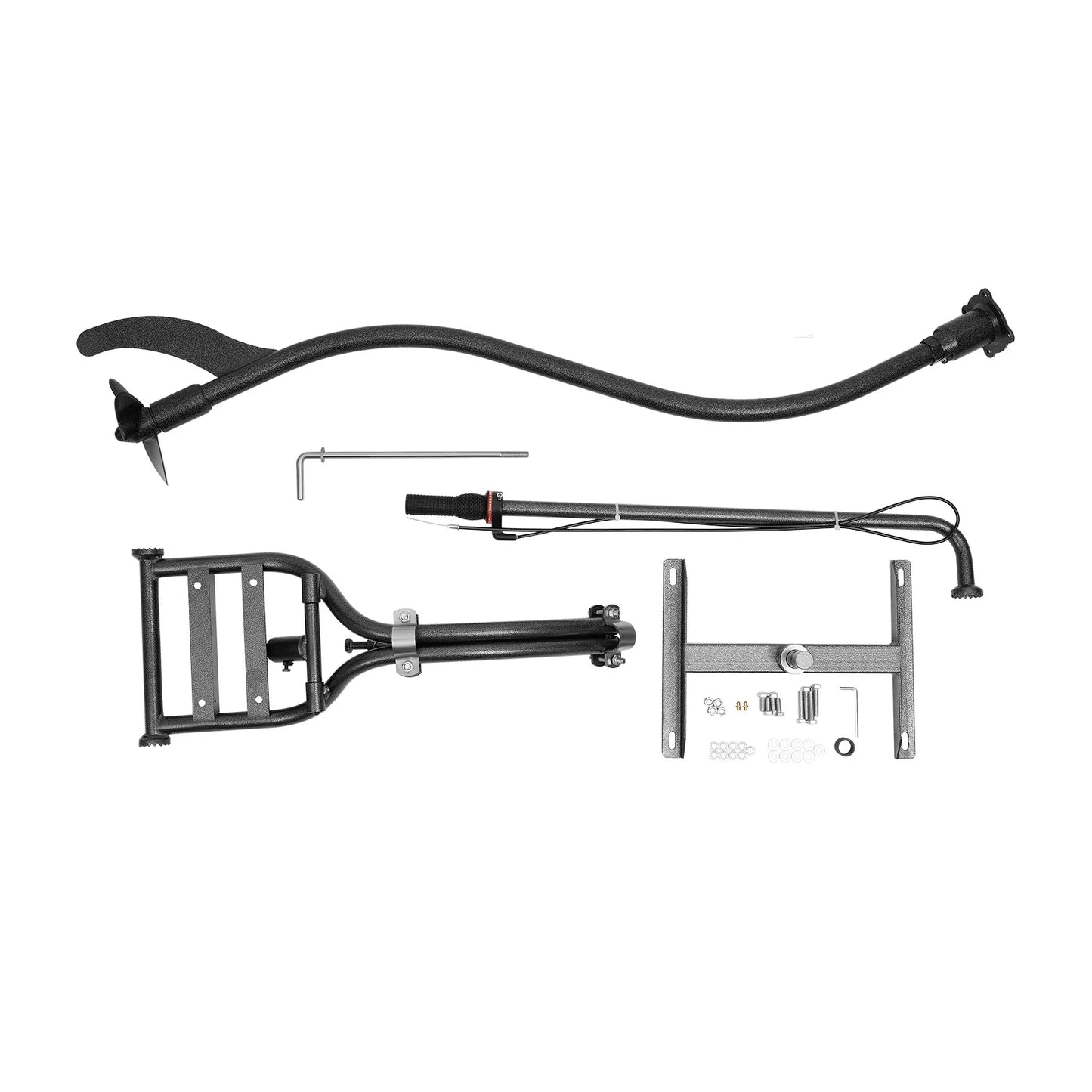 7.5HP 4 Stroke Outboard Motor, 212CC 4KW Heavy Duty Gasoline Fishing Boat Engine Manual Start TCI Air-Cooling System.