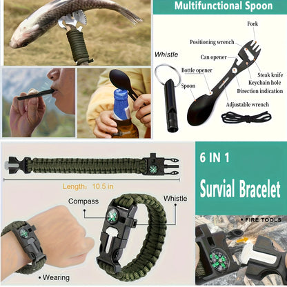 Ultimate Survival Gear Kit, 20-in-1 Emergency Survival Equipment & Tools.