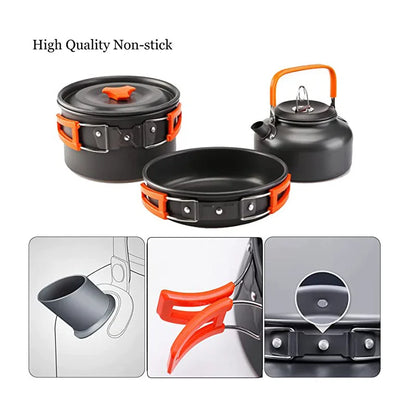 Portable Camping Tableware Cooking Set.
