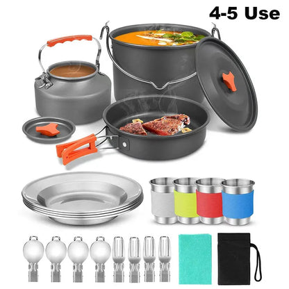 Portable Camping Tableware Cooking Set.