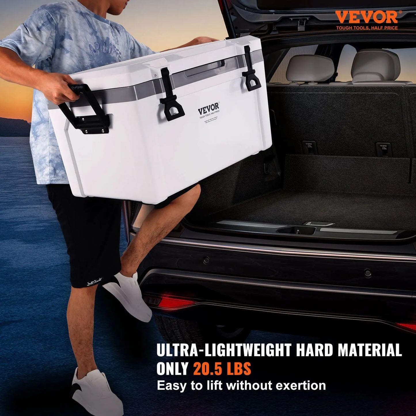 Insulated Portable Cooler, 52 Qt,