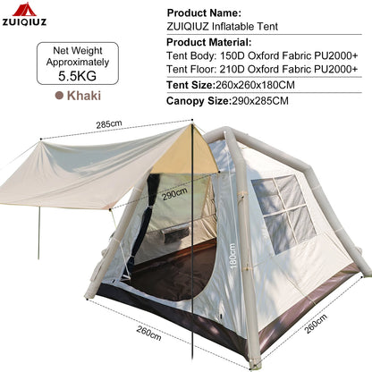 Automatic Inflatable Camping Tent,Easy Set up 3-4 Person Glamping Outdoor 4 Season Air Blow Up Tents.