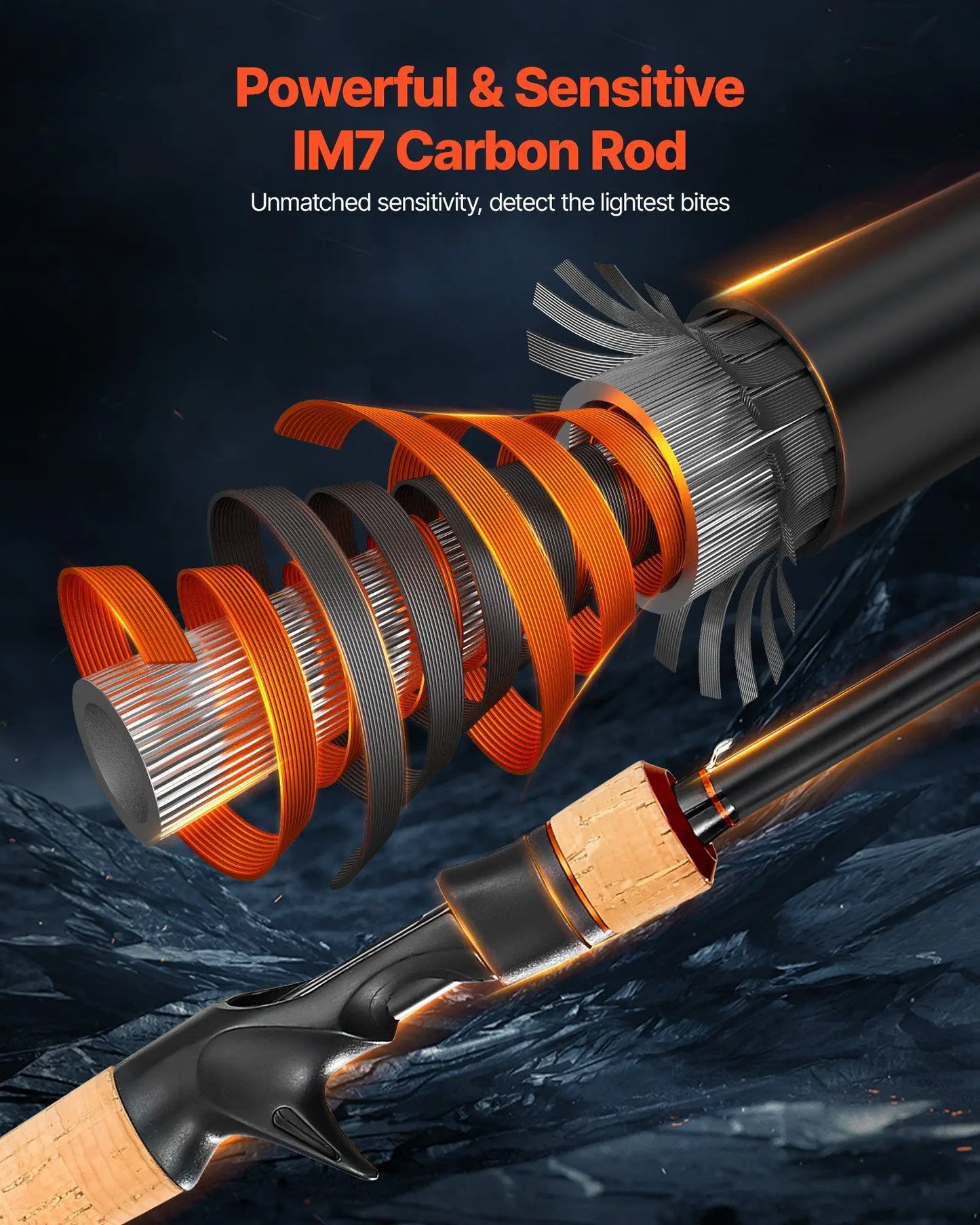 IM7 Carbon Fiber Baitcasting Rod and Reel Combo.