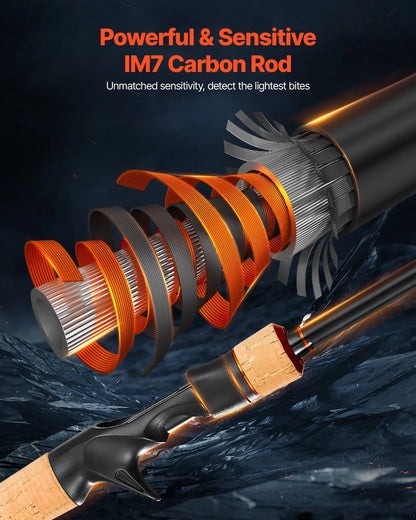 IM7 Carbon Fiber Baitcasting Rod and Reel Combo.