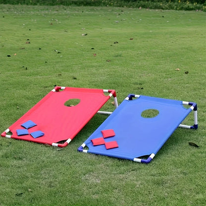 This portable corn hole set is a solid addition for outdoor activities like beach trips or camping, especially given its foldable design and lightweight build.
