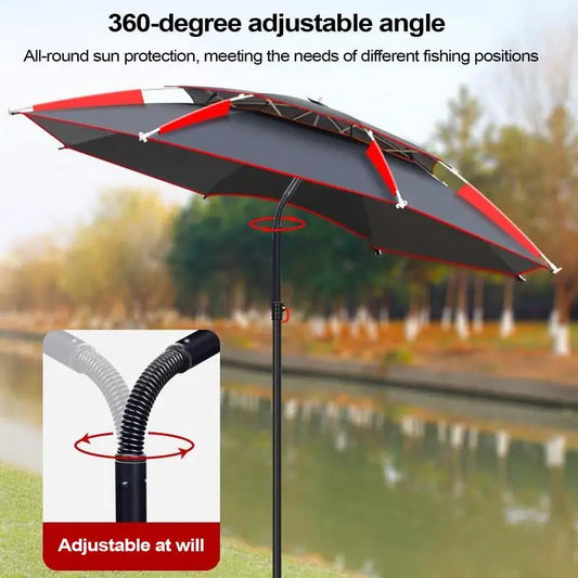 1.8m Fishing Sun Umbrella with 360-Degree Rotation Thickened Folding sun and snow protection Fishing Umbrella for Beach and camping