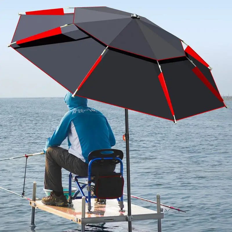 1.8m Fishing Sun Umbrella with 360-Degree Rotation Thickened Folding sun and snow protection Fishing Umbrella for Beach and camping