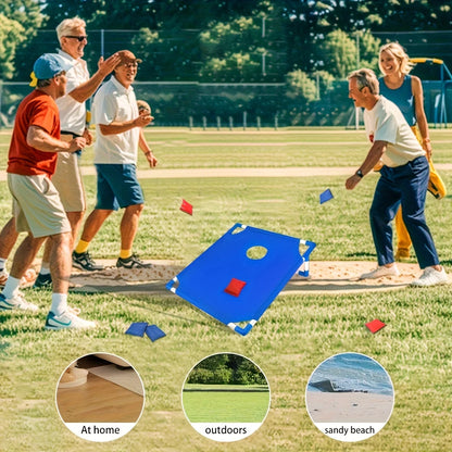 This portable corn hole set is a solid addition for outdoor activities like beach trips or camping, especially given its foldable design and lightweight build.