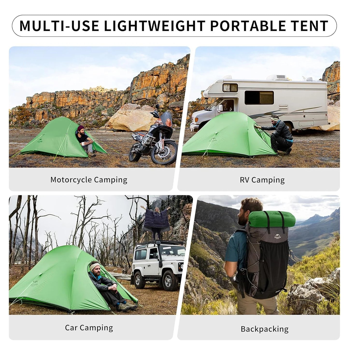 Naturehike Cloud Up 2 Person Camping Tent Waterproof Ultralight 3-4 Season Tent.